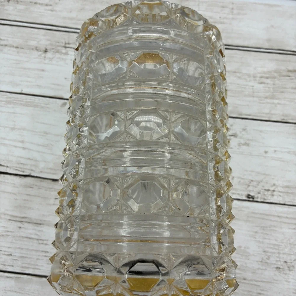 French Baccarat Style Jewelry Casket Footed Box Heavy Crystal Glass Hinged Lid